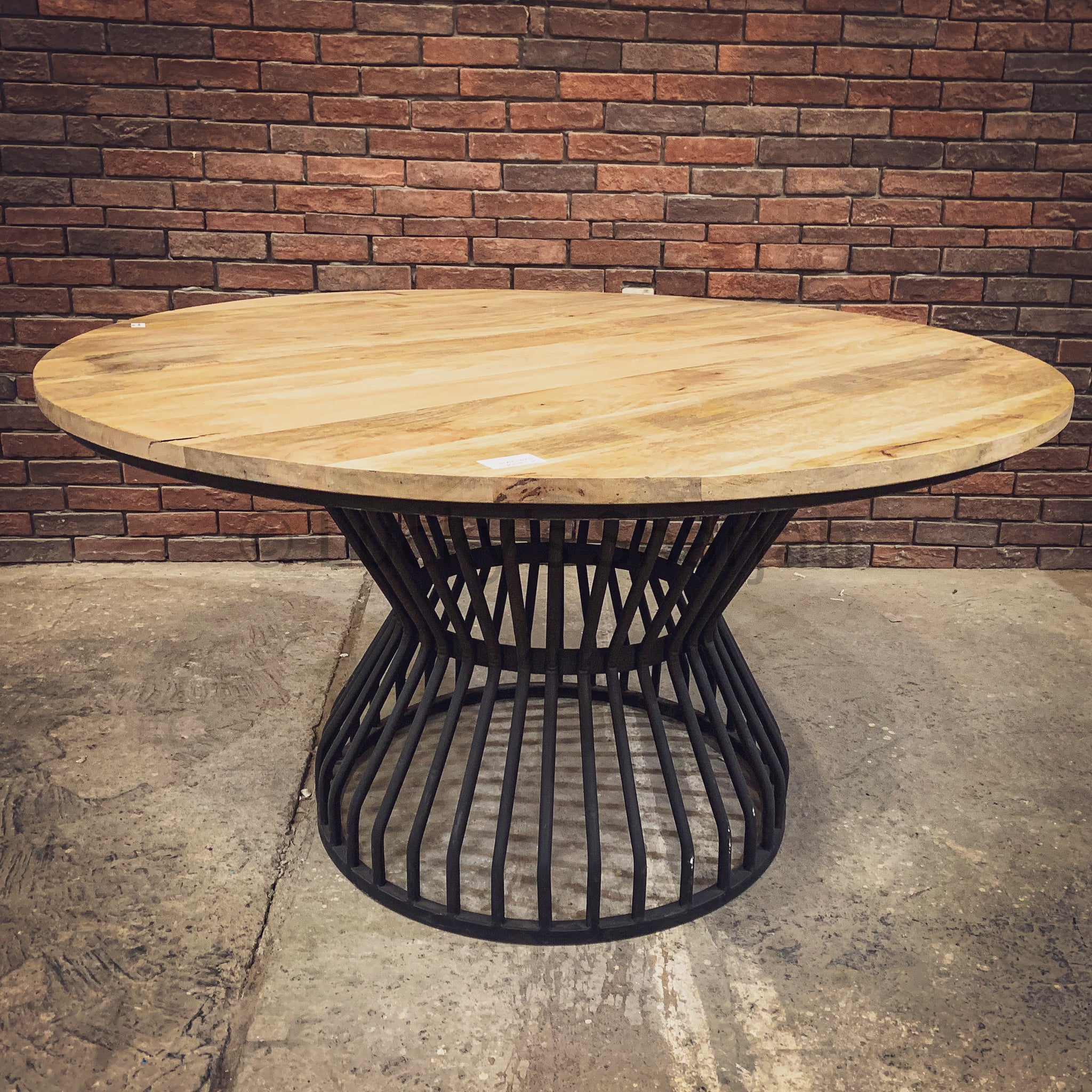 Mango wood Dining table with KLOUVI Base | Lucky Furniture & Handicrafts.