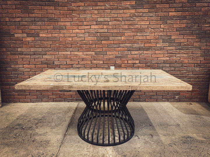 Recycle Design Dining table with KLOUVI Base | Lucky Furniture & Handicrafts.