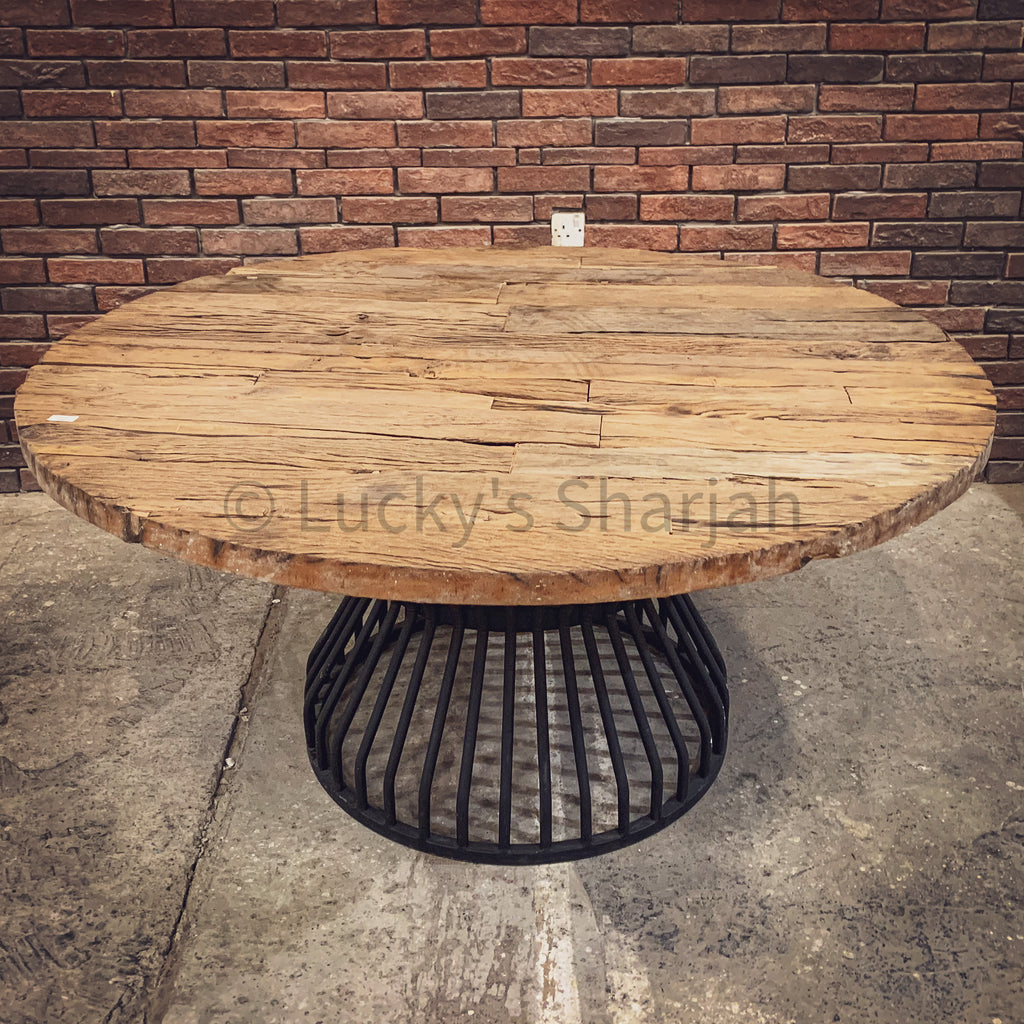Railway Dining table with KLOUVI Base | Lucky Furniture & Handicrafts.