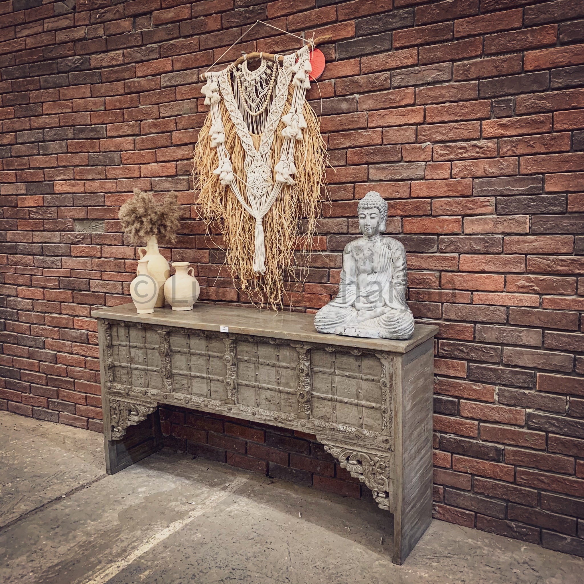 Vintage Greywash Door Console | Lucky Furniture & Handicrafts.