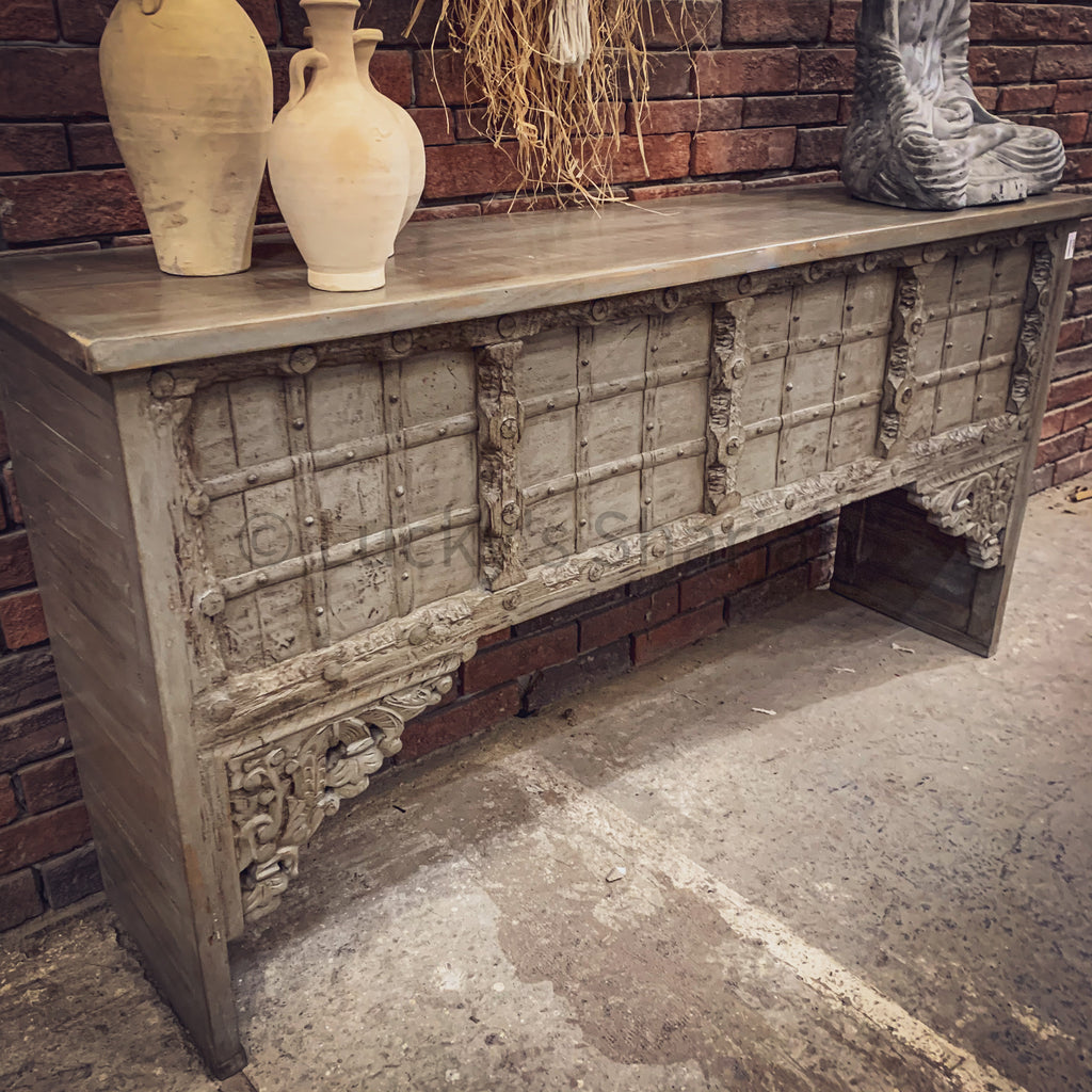 Vintage Greywash Door Console | Lucky Furniture & Handicrafts.