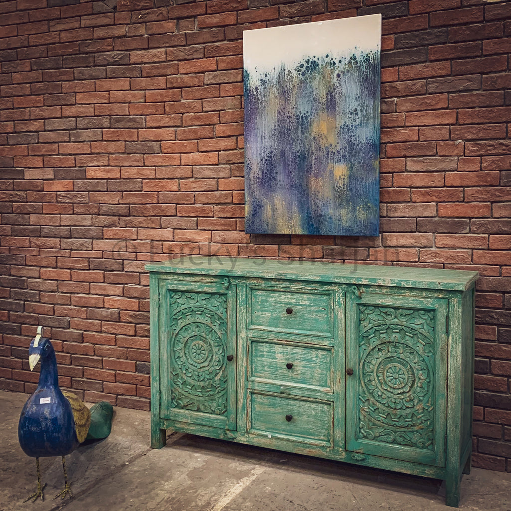 Carved 3 draw 2 door Sideboard | Lucky Furniture & Handicrafts.
