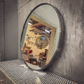 Minimal SIDERO Round Mirror Frame Rustic color.