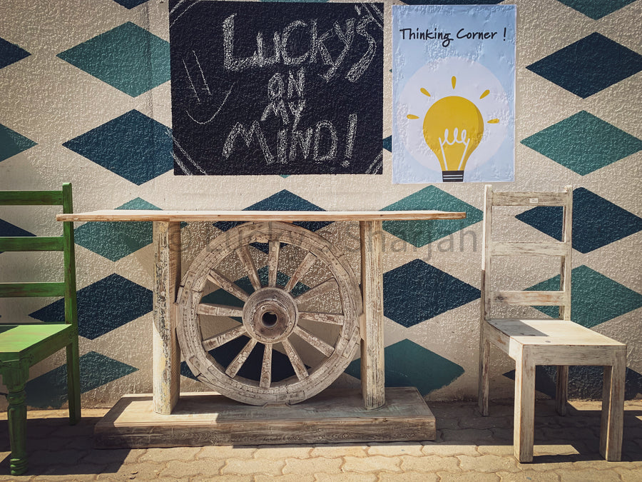 Recycle Ox Cart Wheel Table | Lucky Furniture & Handicrafts.