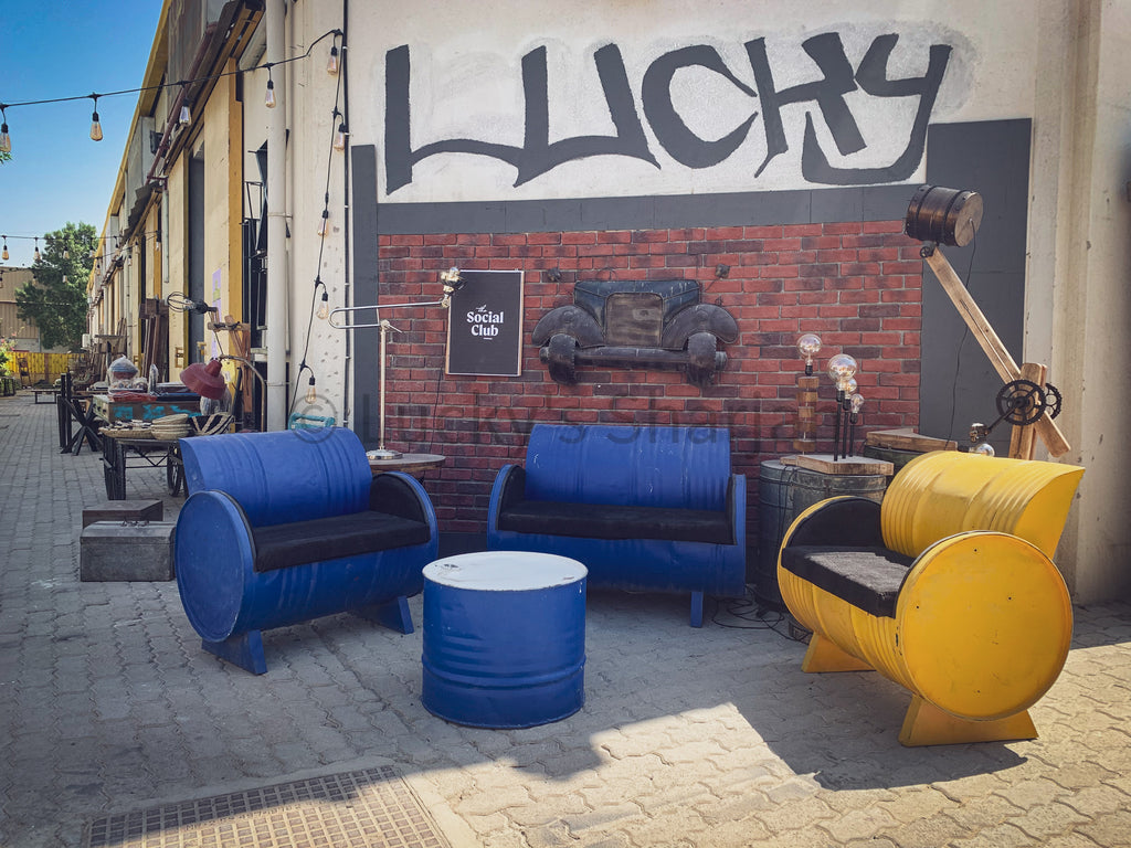 Industrial design Barrel Sofa Set | Lucky Furniture & Handicrafts.
