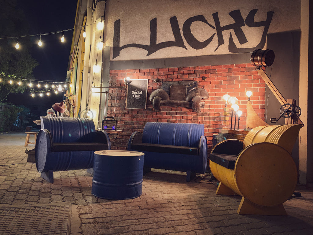 Industrial design Barrel Sofa Set | Lucky Furniture & Handicrafts.