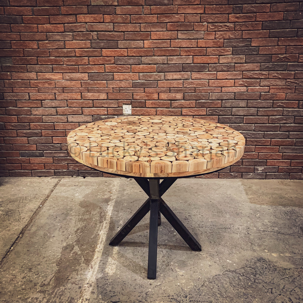 XYLO Log Pieces Round Table | Lucky Furniture & Handicrafts.