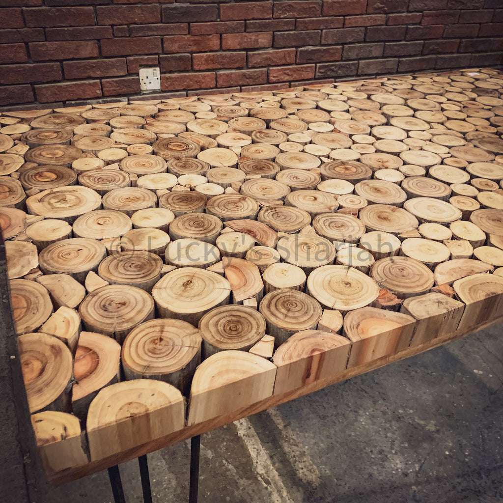 Xylo Log Pieces Table | Lucky Furniture & Handicrafts.