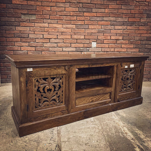 Carved design tv stand | Lucky Furniture & Handicrafts.