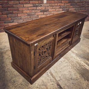 Carved design tv stand | Lucky Furniture & Handicrafts.