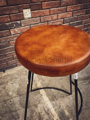 Minimalist Leather bar stool | Lucky Furniture & Handicrafts.