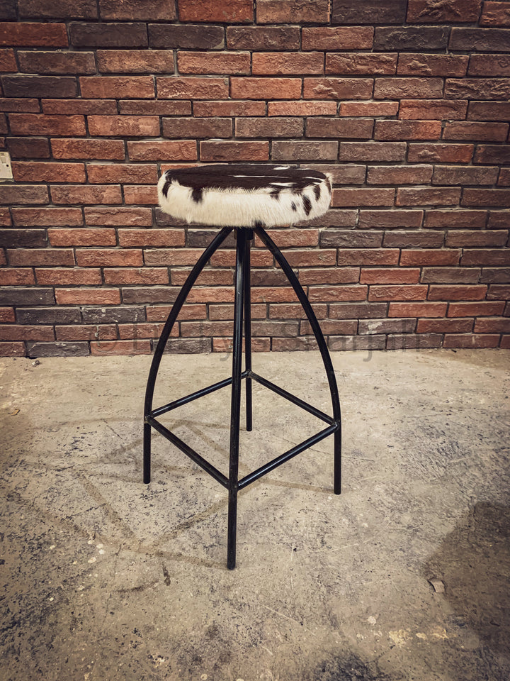 Minimalist Black and white leather bar stool | Lucky Furniture & Handicrafts.