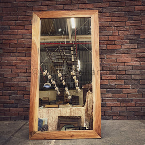 Acacia Wooden floor standing full length mirror frame | Lucky Furniture & Handicrafts.