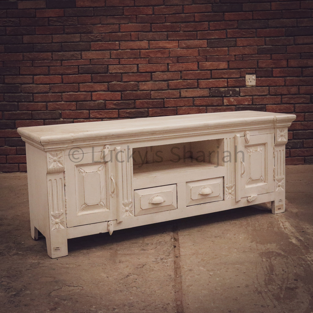 Victorian Vintage White tv stand | Lucky Furniture & Handicrafts.