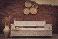 Heavy Carved White Wash Daybed | Lucky Furniture & Handicrafts.