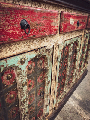 Multicolor Gujarati Brass inlay sideboard | Lucky Furniture & Handicrafts.