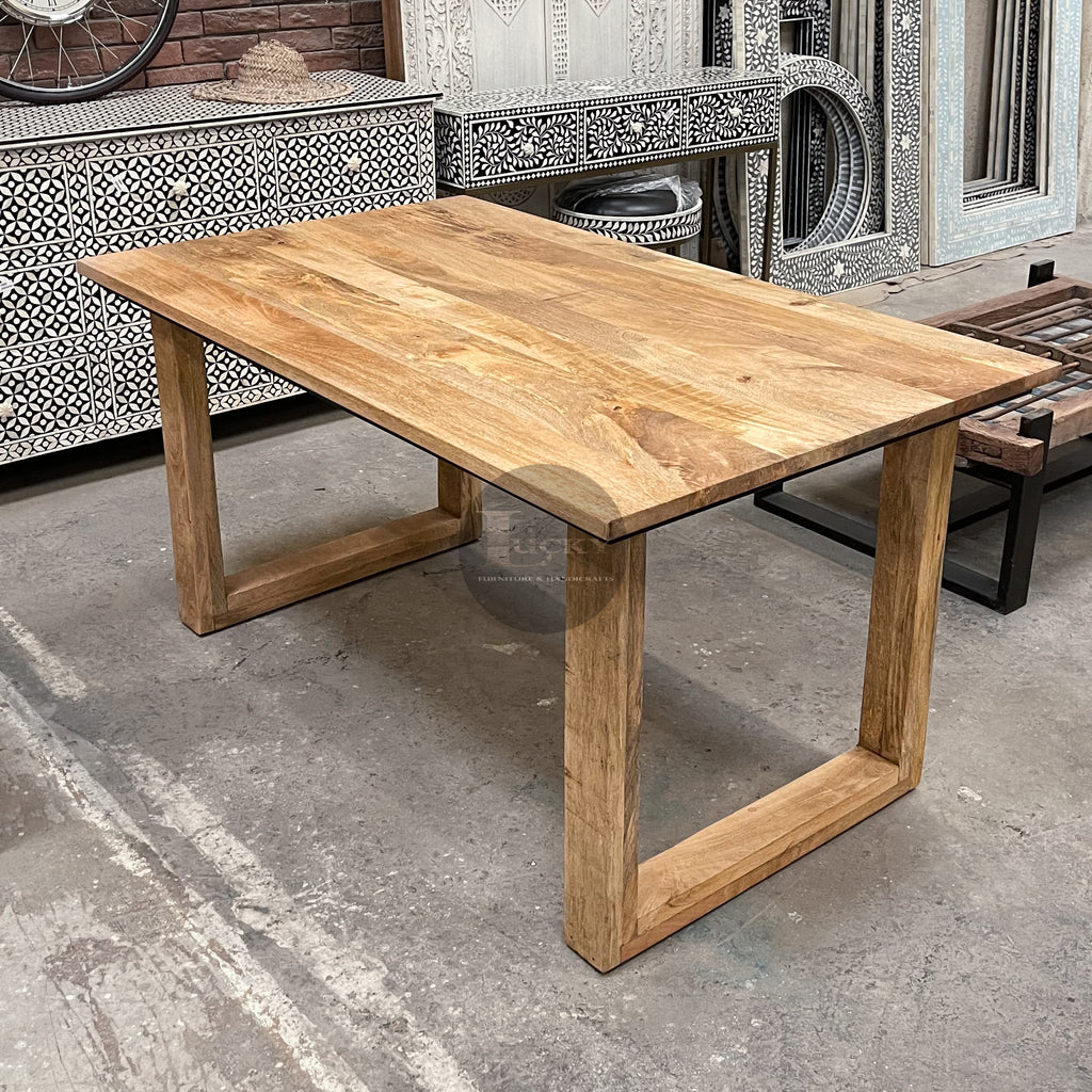 Mango Wood Dining Table Wooden Leg.