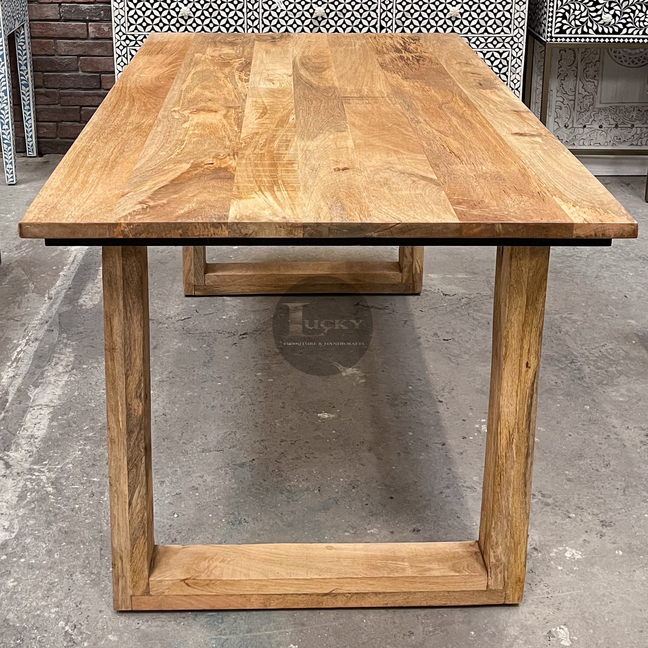 Mango Wood Dining Table Wooden Leg.