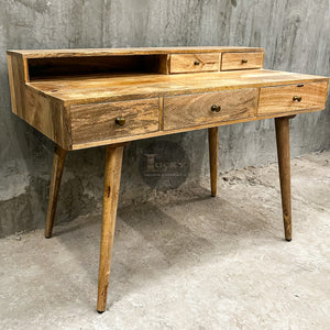 Mango wood desk minimal design.