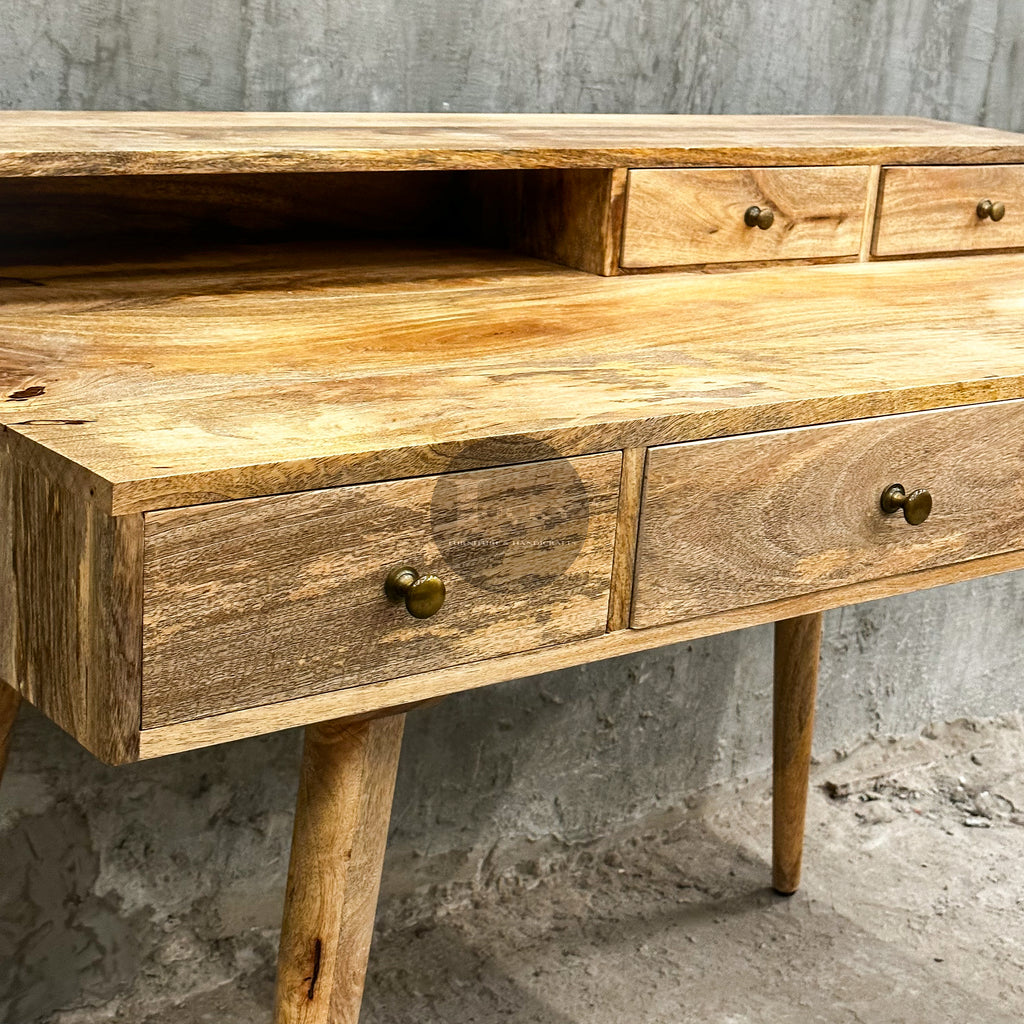 Mango wood desk minimal design.