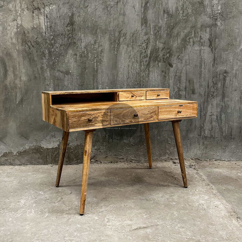 Mango wood desk minimal design.