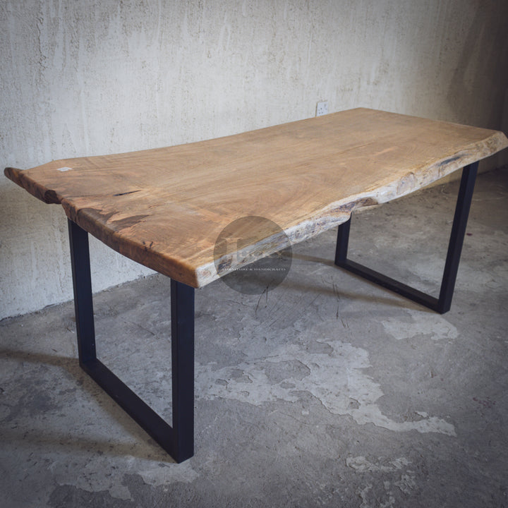 Mango Wood Live Edge Dining Table U Legs.