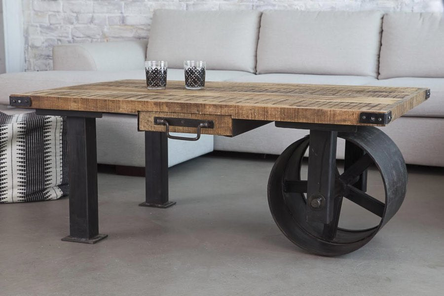 Roller Wheel Coffee Table | Lucky Furniture & Handicrafts.