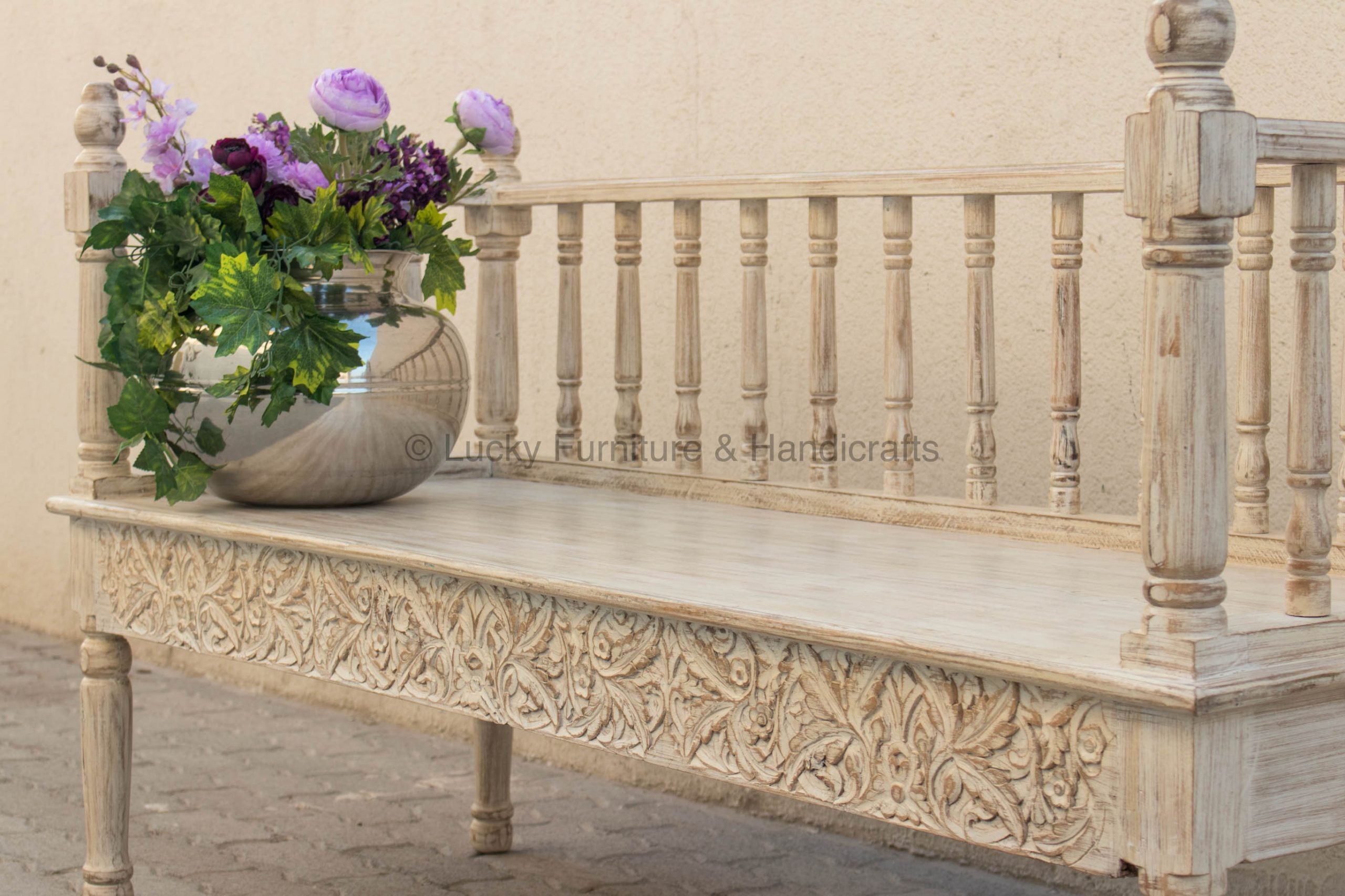 Carved Motif Bench | Lucky Furniture & Handicrafts.