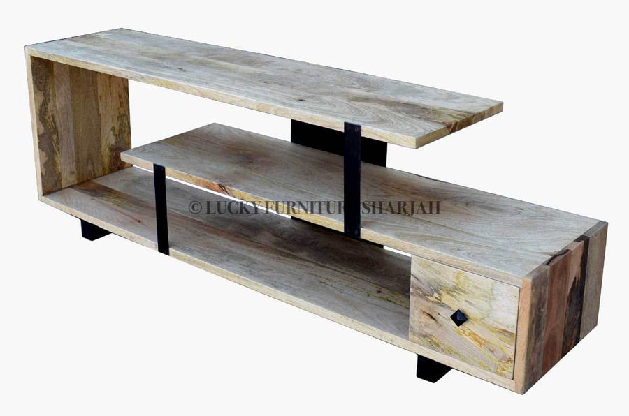 Staggered Tv Stand with 1 Draw | Lucky Furniture & Handicrafts.
