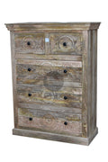 Carved Mango wood drawchest.