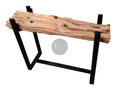 Railway Beam single log console with glass.