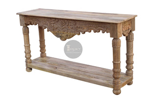 Carved Wooden Mango wood Console.
