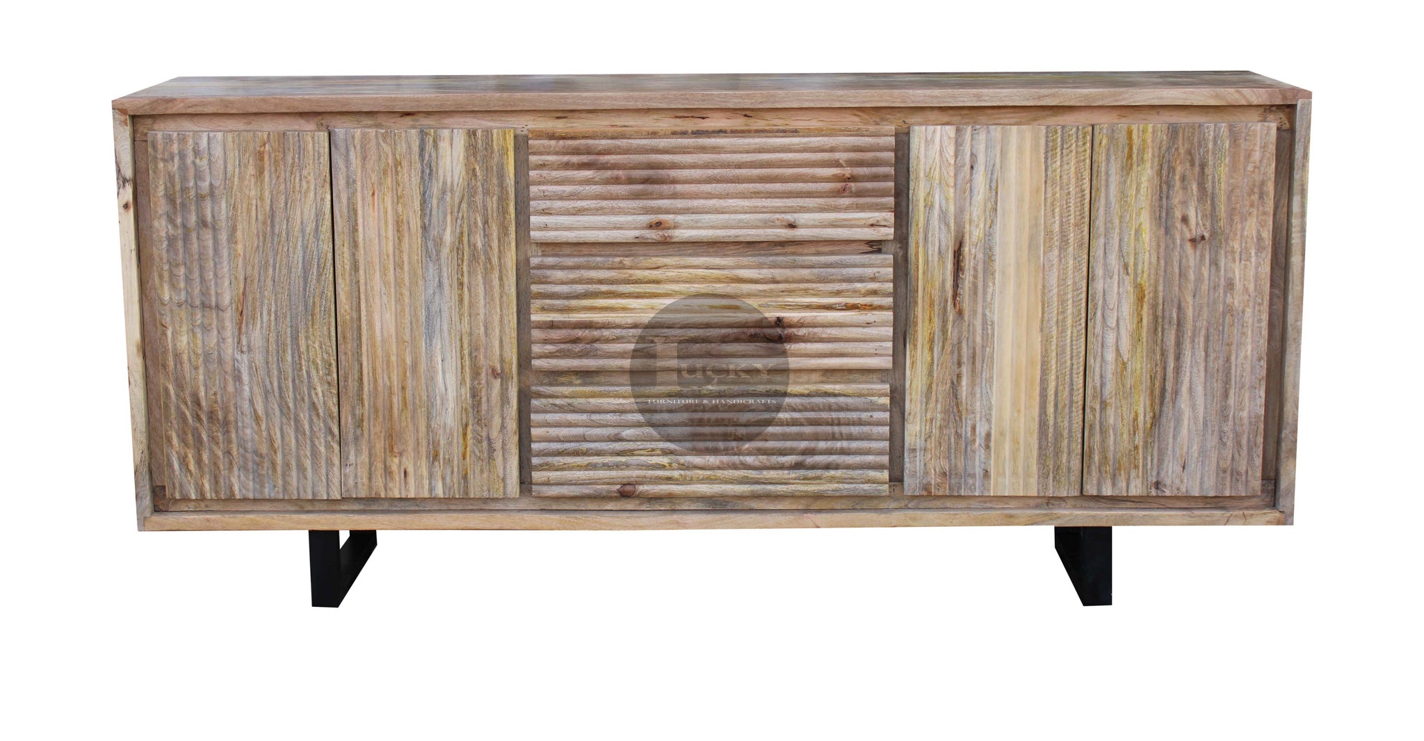 Mango Wood Lines Sideboard.