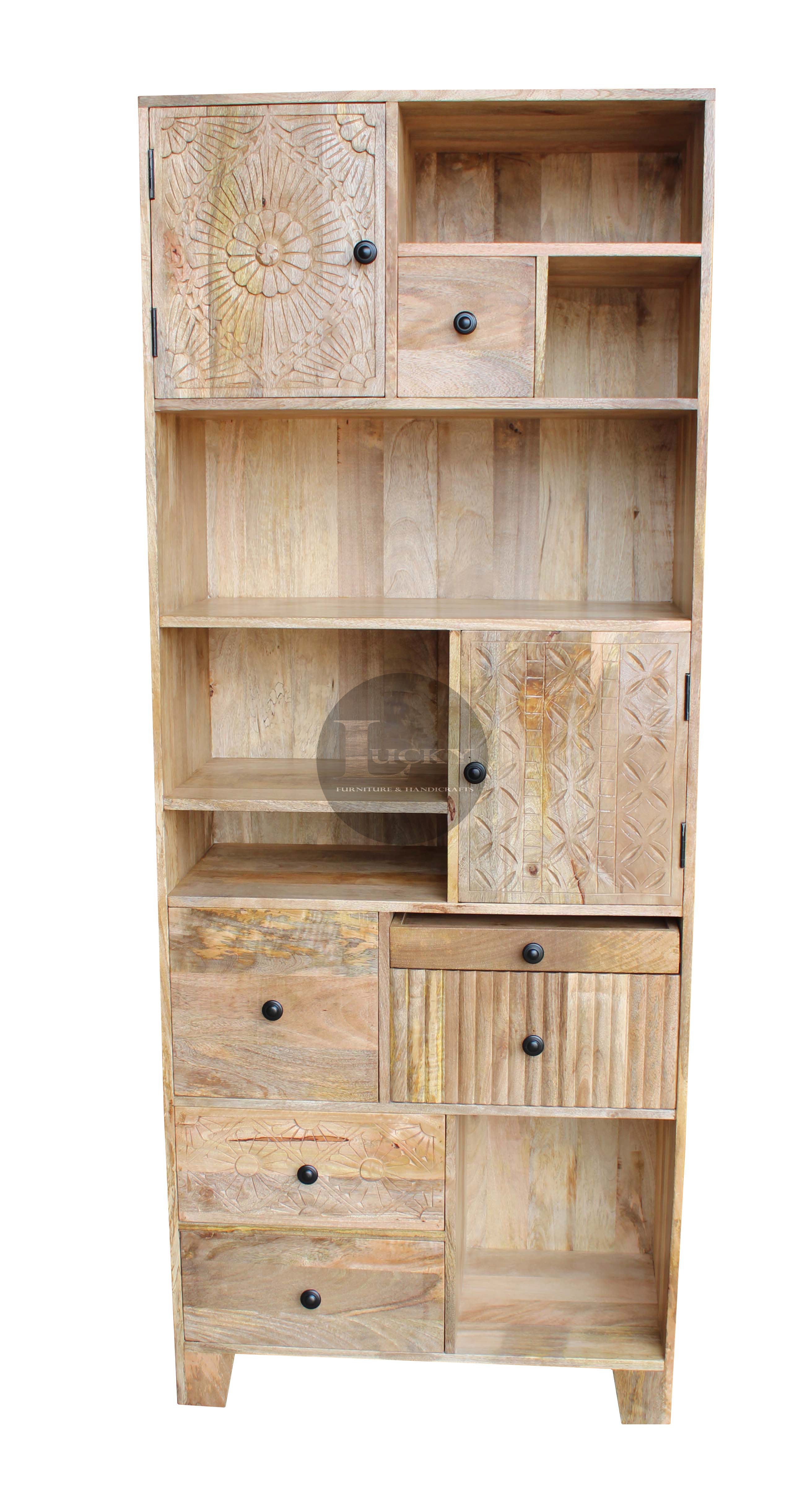 Mix carved design cabinet bookshelf.