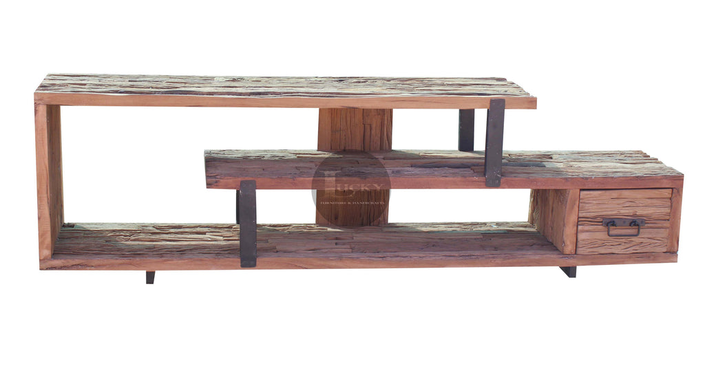 Railway Sleeper wood (Teak Wood) 1 draw tv stand.