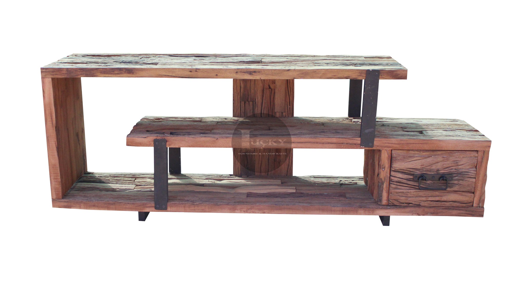 Railway Sleeper wood (Teak Wood) 1 draw tv stand.