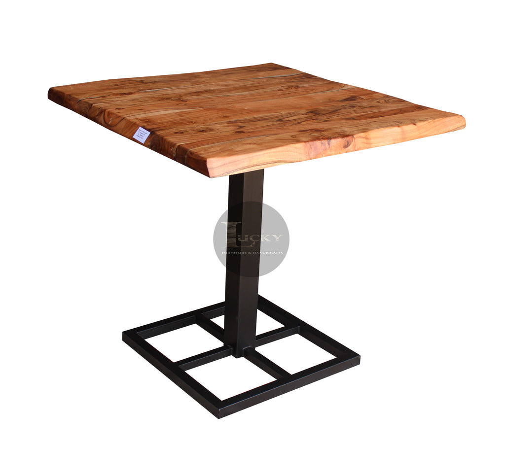Acacia Live Edge Wood Square Table.