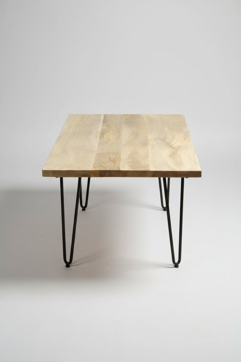 Mango Wood hairpin legs table.