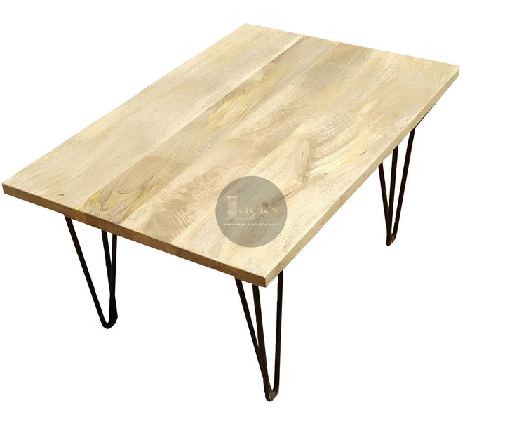 Mango Wood hairpin legs table.