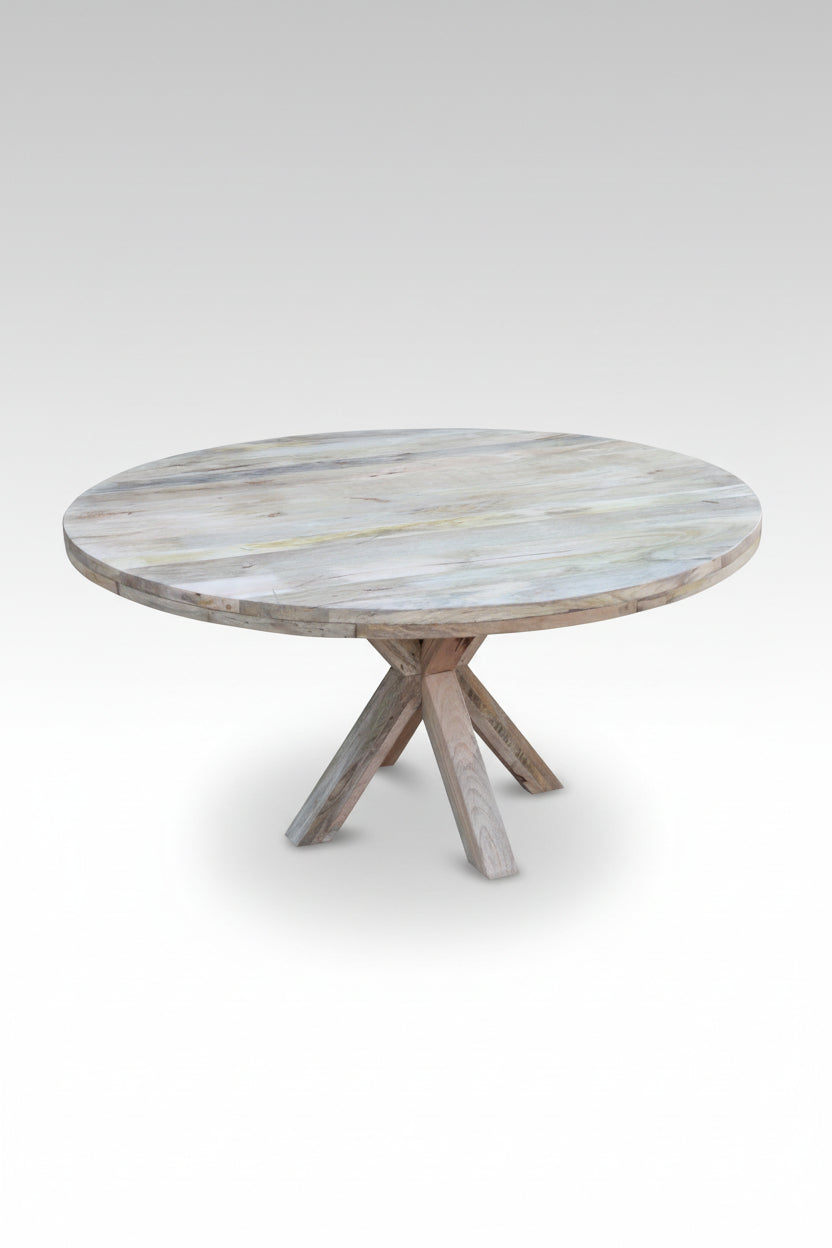 Criss cross Mango wood dining table.