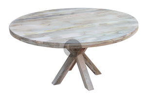 Criss cross Mango wood dining table.