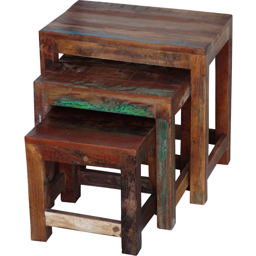Reclaimed Wood Nesting Table | Lucky Furniture & Handicrafts.