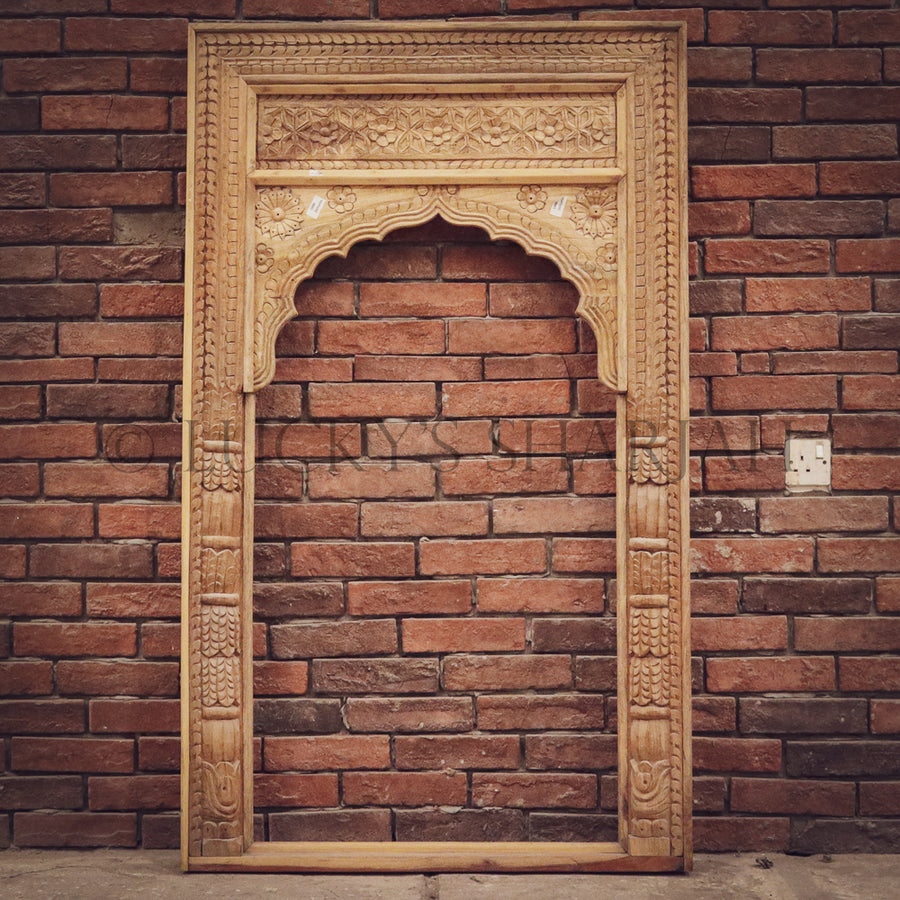 Carved mehrab jharoka with mirror | Lucky Furniture & Handicrafts.