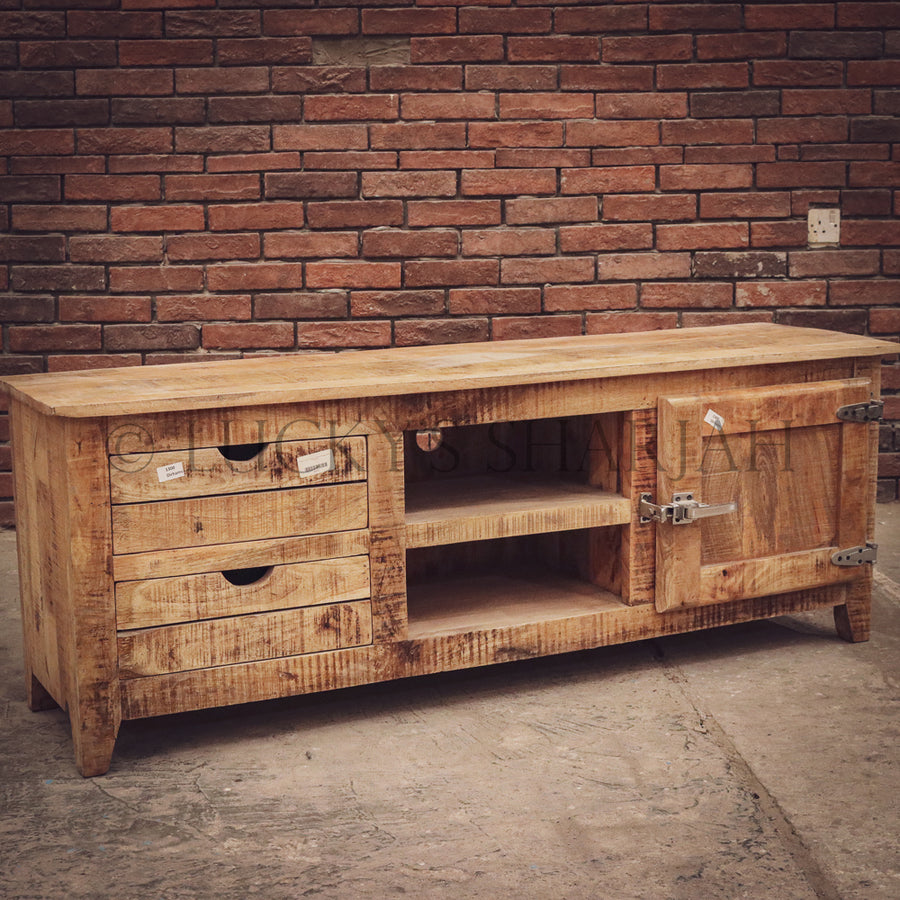 Industrial tv stand with fridge handle | Lucky Furniture & Handicrafts.
