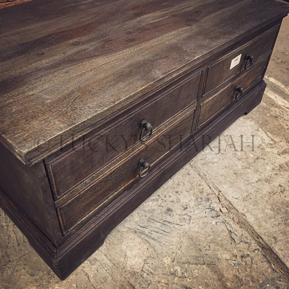 Ash grey sandblasted 4 draw coffee table | Lucky Furniture & Handicrafts.