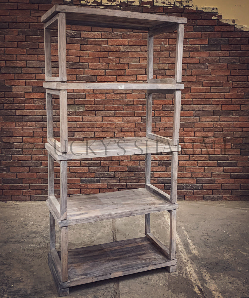Stacked rosewood white wash bookshelf | Lucky Furniture & Handicrafts.