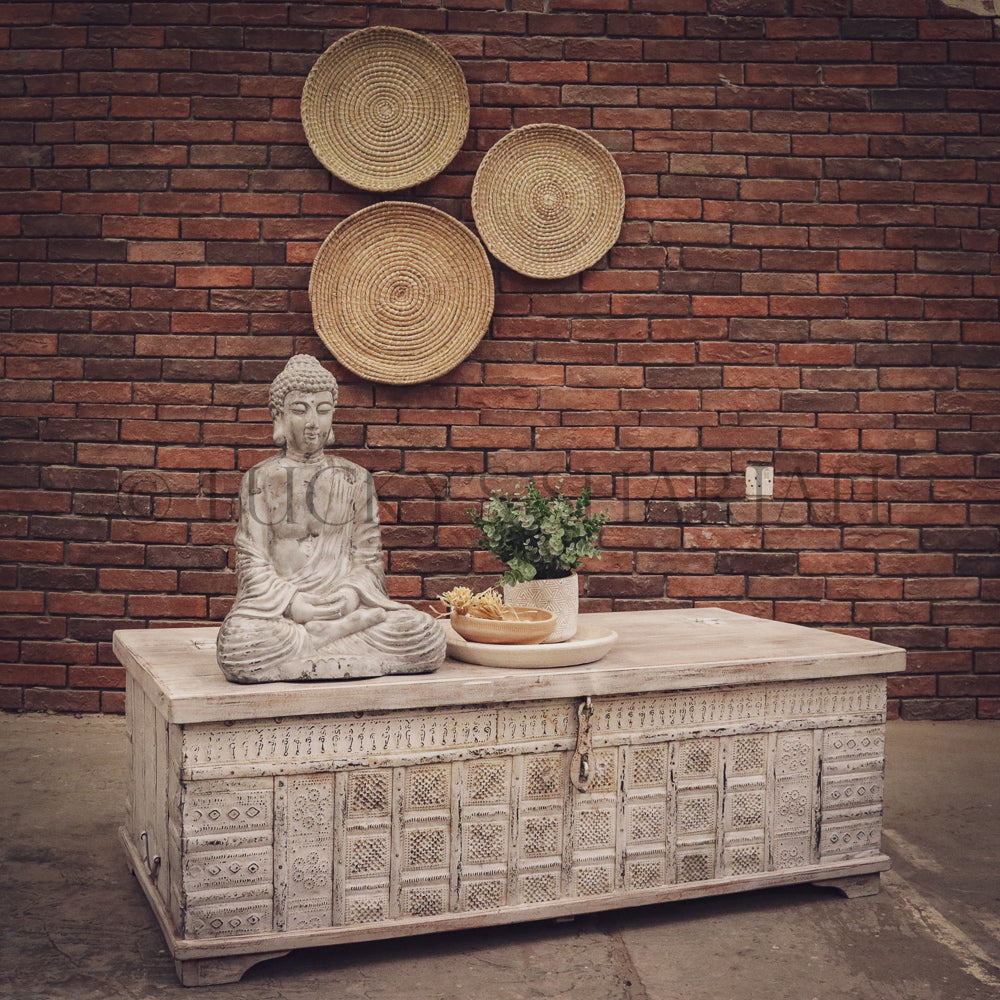 Vintage Whitewash box | Lucky Furniture & Handicrafts.