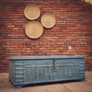 Blue wash vintage box | Lucky Furniture & Handicrafts.