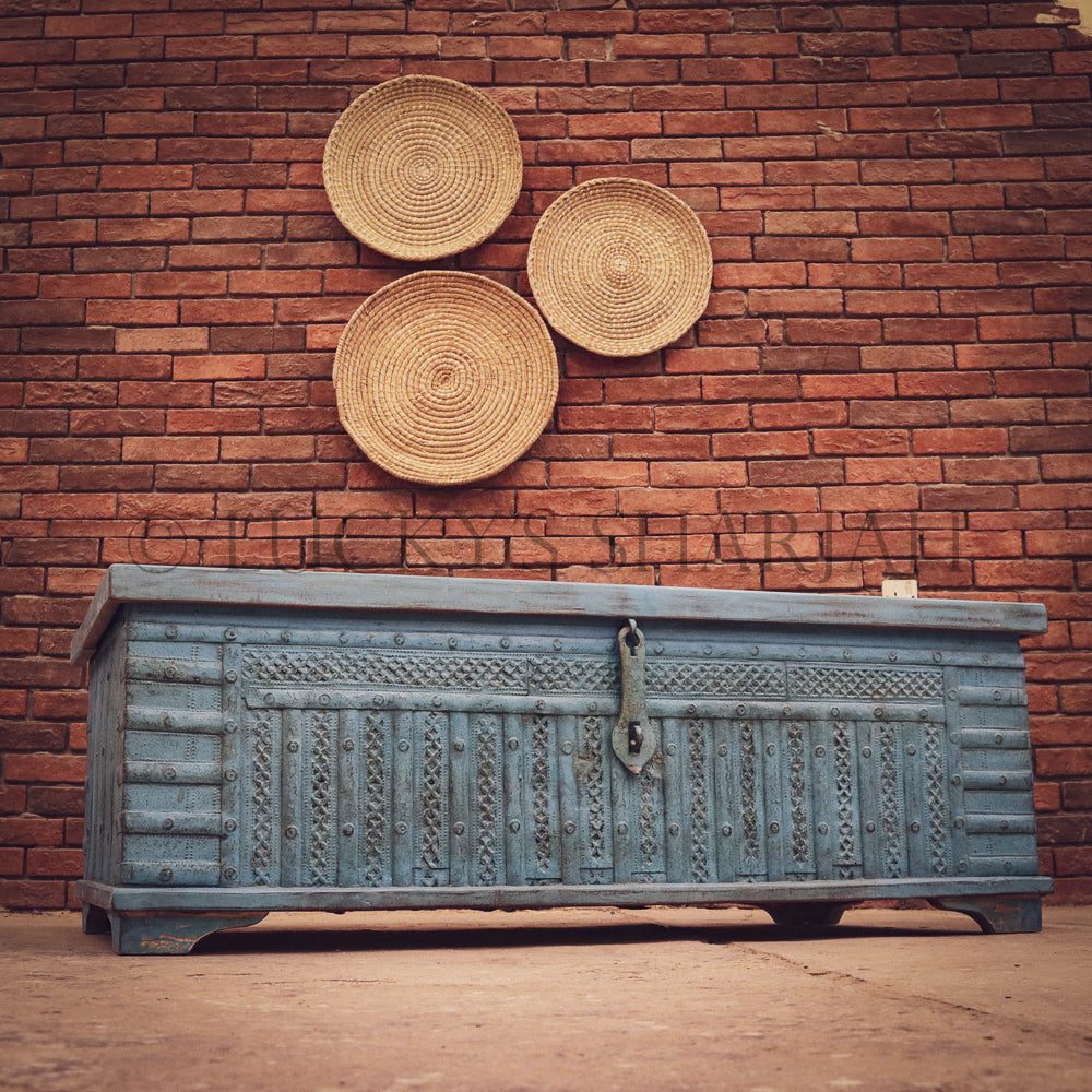 Blue wash vintage box | Lucky Furniture & Handicrafts.