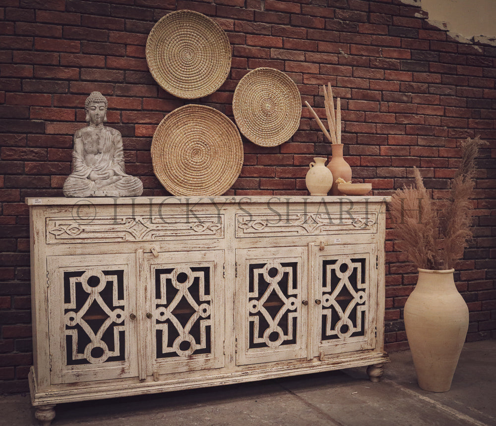 Sectional whitewash sideboard | Lucky Furniture & Handicrafts.